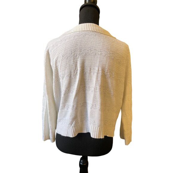 Elements white XL knit shrug light weight 3/4 sleeve open front - Picture 5 of 9